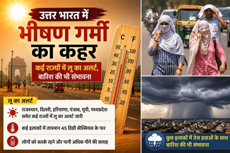 उत्तर भारत में भीषण गर्मी का कहर: कई राज्यों में लू का अलर्ट, बारिश की भी संभावना