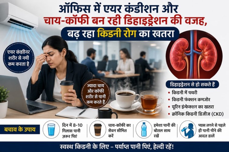 ऑफिस में एयर कंडीशन और चाय-कॉफी बन रही डिहाइड्रेशन की वजह, बढ़ रहा किडनी रोग का खतरा