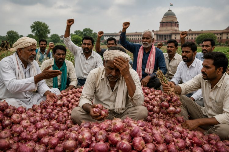 प्याज किसानों का फूटा गुस्सा, मांगा राहत पैकेज: केंद्र से मांगे 10 हजार करोड़ रुपये